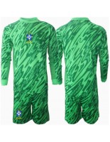 Otroške Nogometnih dresov Brazilija Vratar Domači Copa America 2024 Dolgi rokavi (+ hlače)